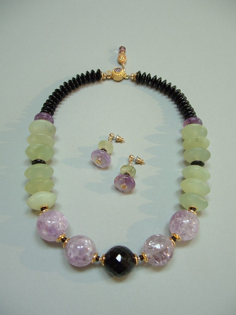 Amethyst In A Jade Green Sea Eleyne Williams - Narrative Necklaces - Amethyst In A Jade Green Sea